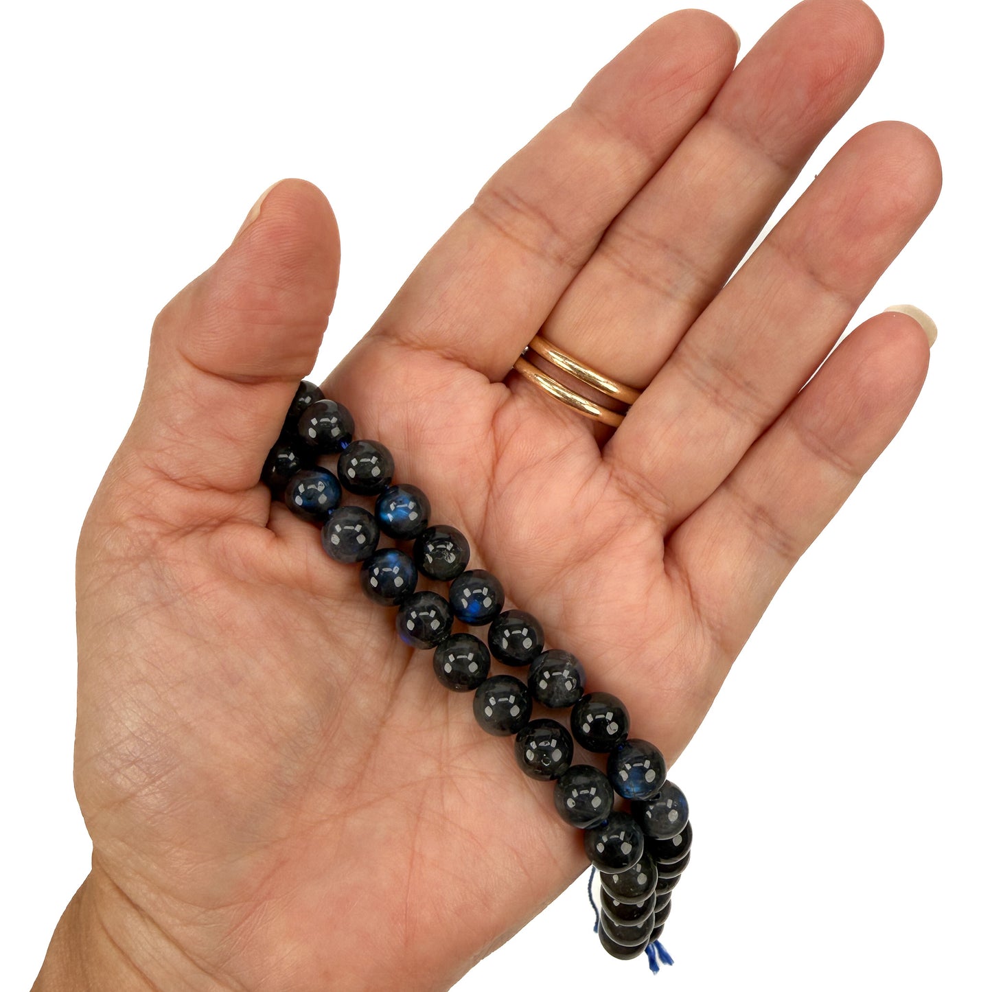 Black Labradorite with Blue Flash 8mm Smooth Round Bead (1 pc/P3461)