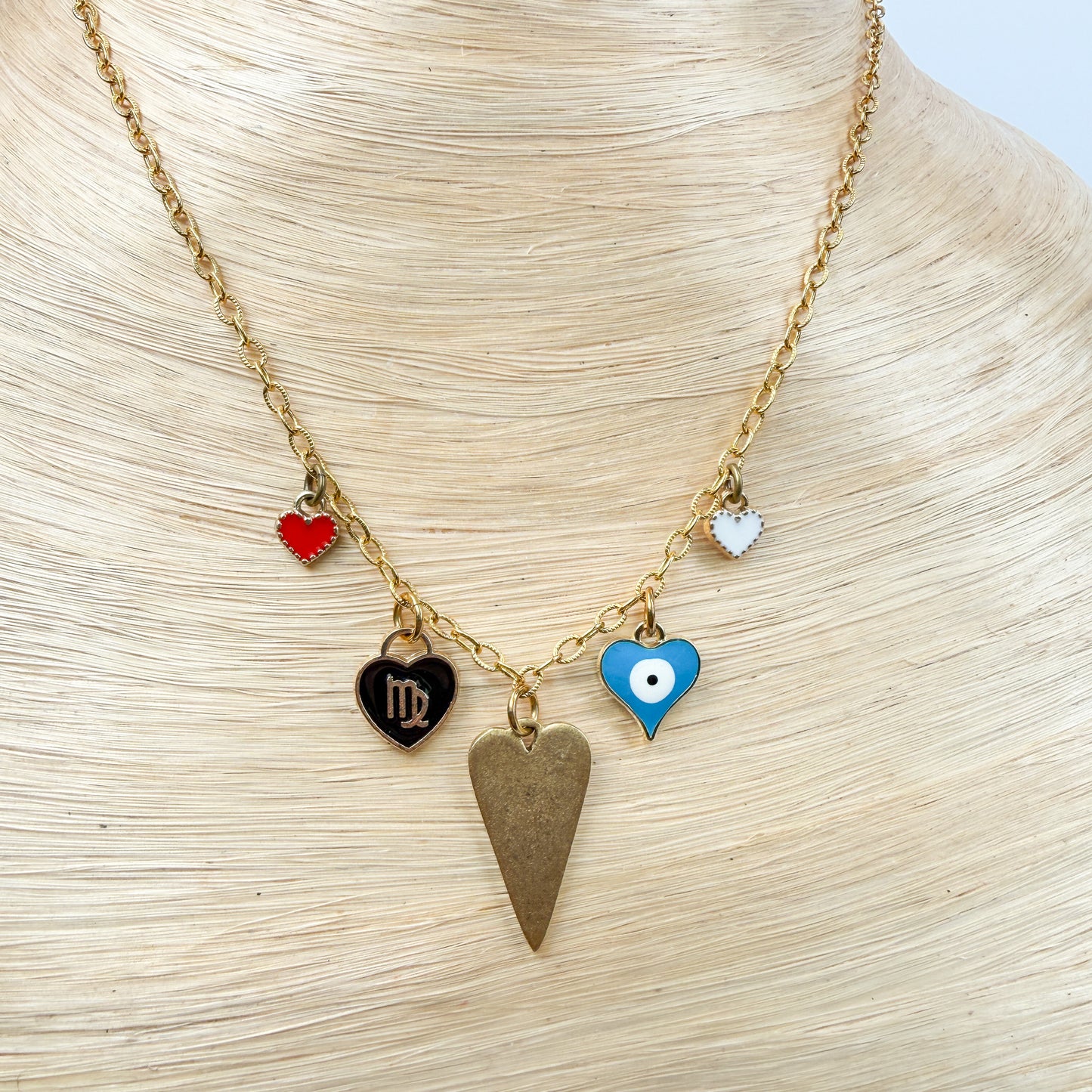 Elongated Heart Large Plated Charm - Gold | Silver (1 pc/M1968)