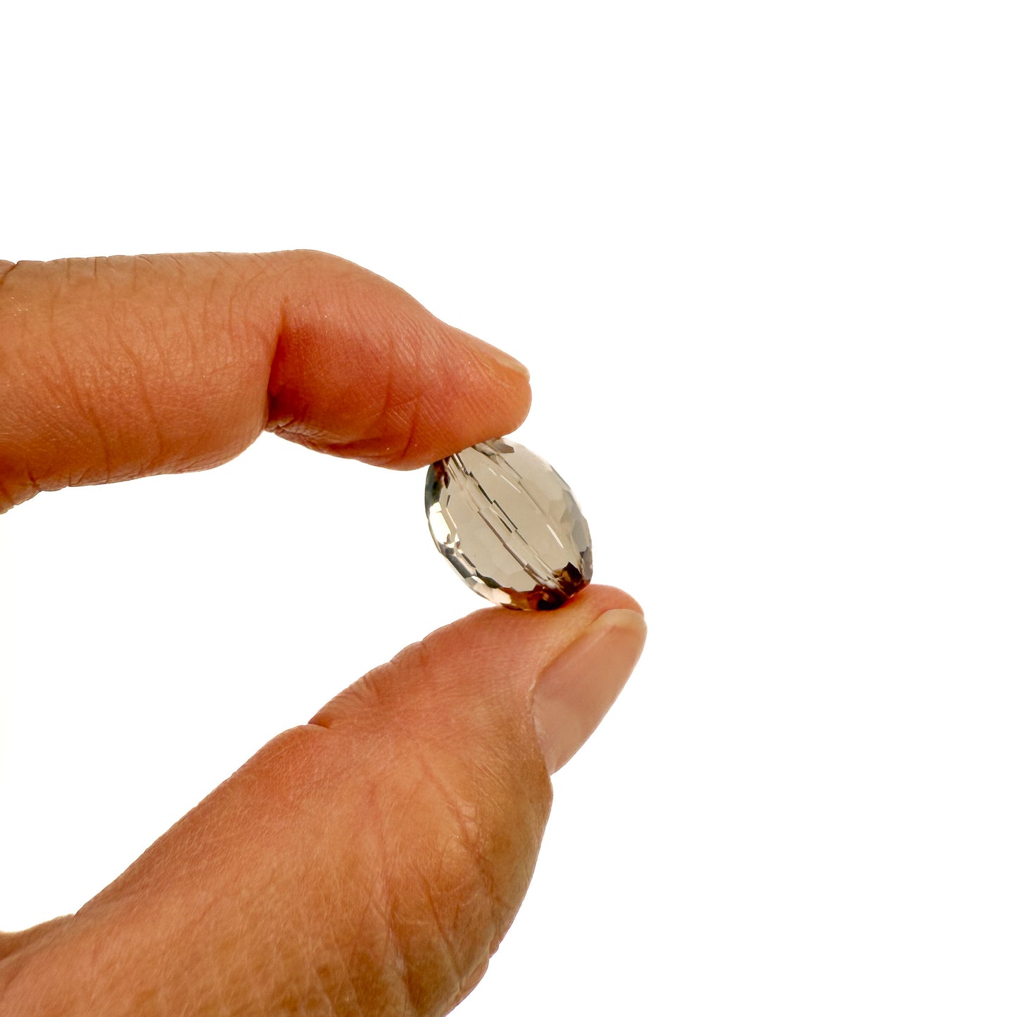 Smoky Quartz 16mm Faceted Coconut Bead (1 pc/P3350)-The Bead Gallery Honolulu