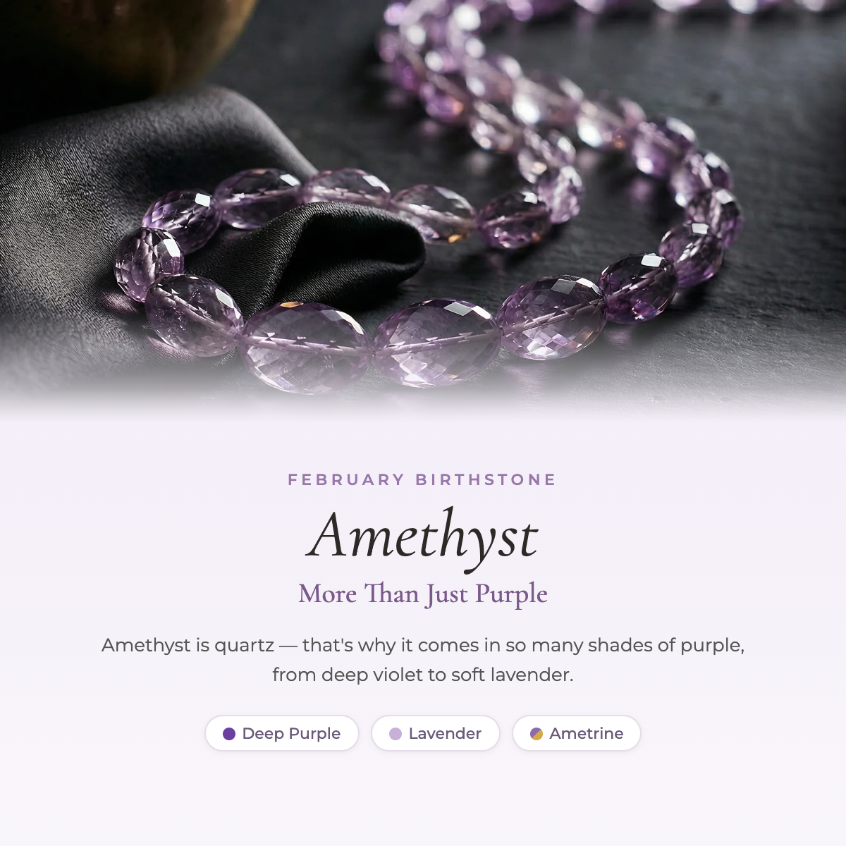 February Birthstone Amethyst - Desktop Banner