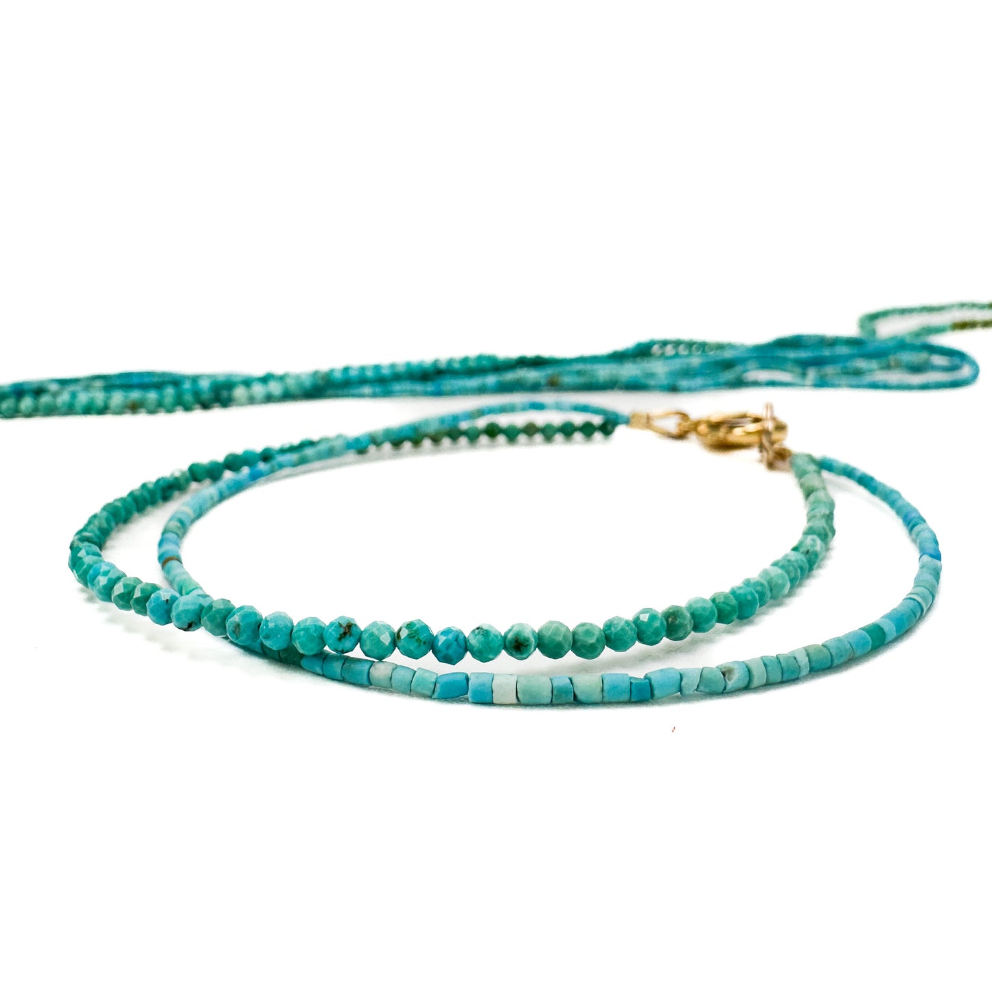 Arizona Turquoise 2mm Faceted Round Bead - 6.25" Strand-The Bead Gallery Honolulu