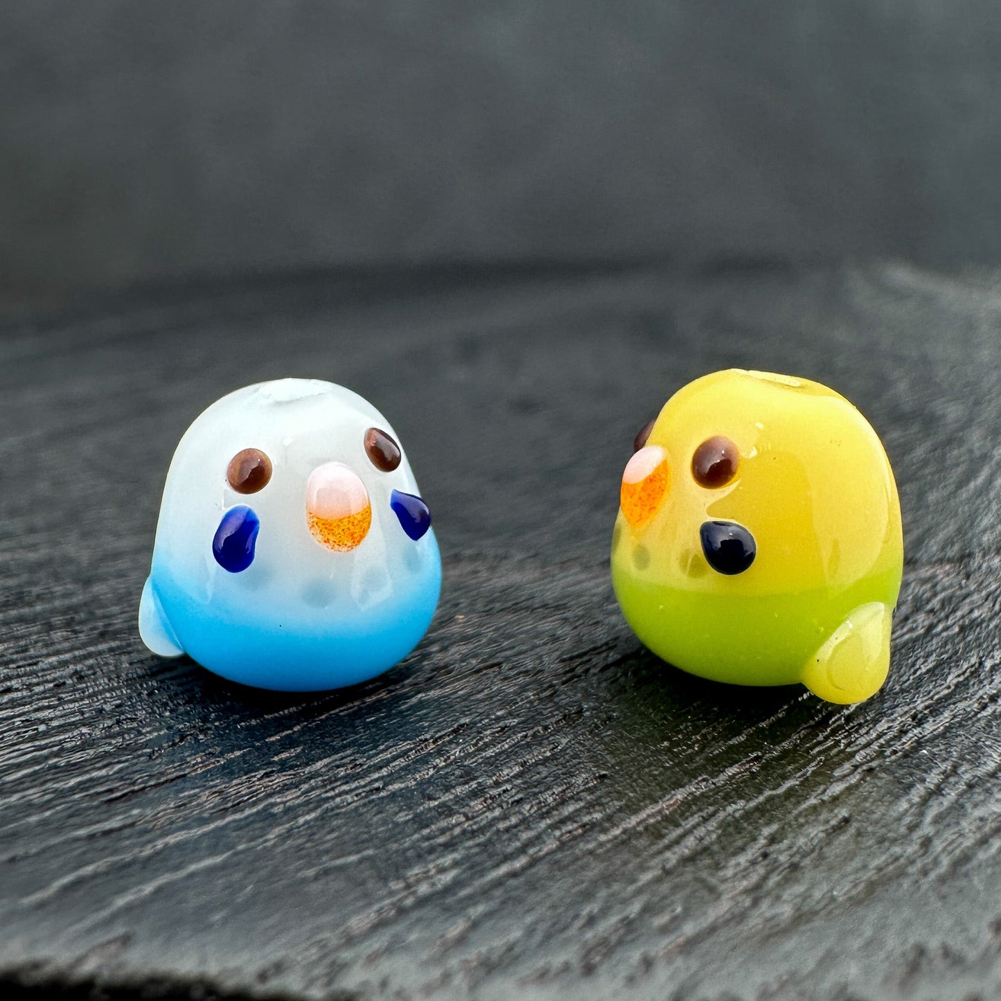Chibi Handmade Glass Beads (2 Color Options) - Budgie Bird (LB264)-The Bead Gallery Honolulu