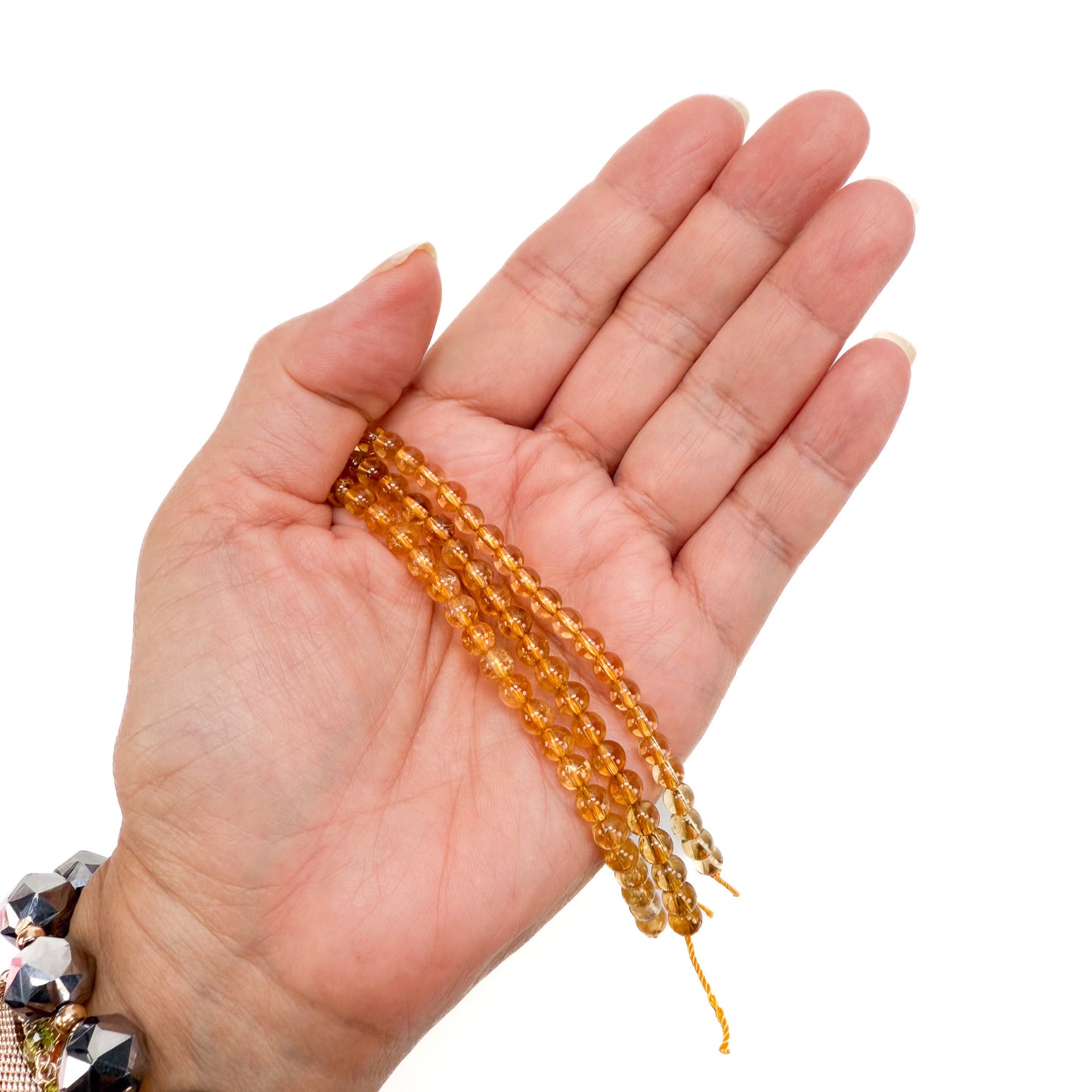 Citrine 5mm Round Bead - 8" Strand (GEM857)-The Bead Gallery Honolulu