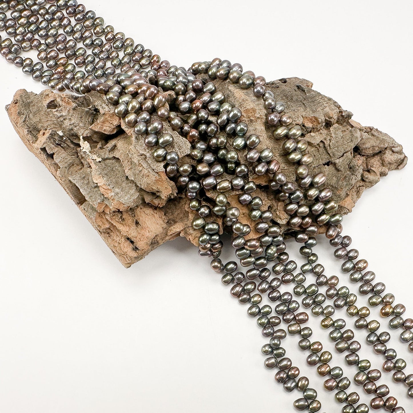 Freshwater Pearl 4-4.5mm Tip Drilled Purple Brown Potato Bead - 8" Strand (GEM2267)-The Bead Gallery Honolulu