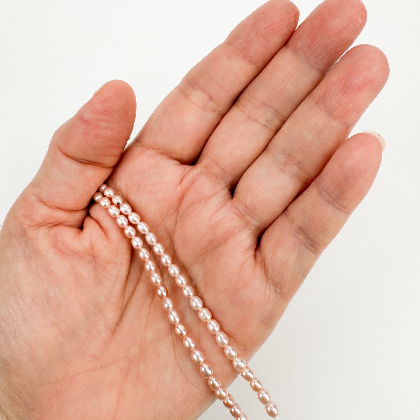 Freshwater Pearl 4mm Pink Potato Long-Drill Bead - 8" Strand (GEM840)-The Bead Gallery Honolulu