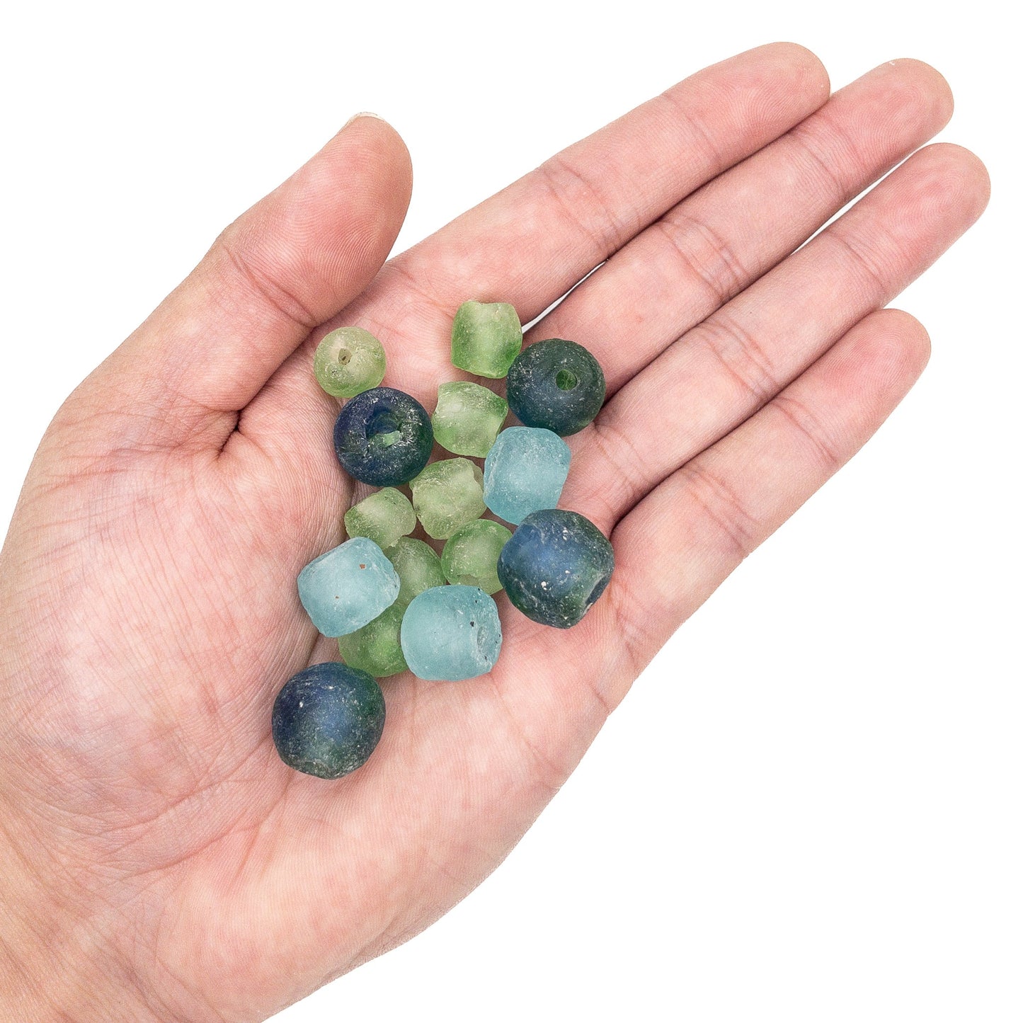 Hanauma Bay Rustic African Recycled Glass Bead Mix - 15 pcs.