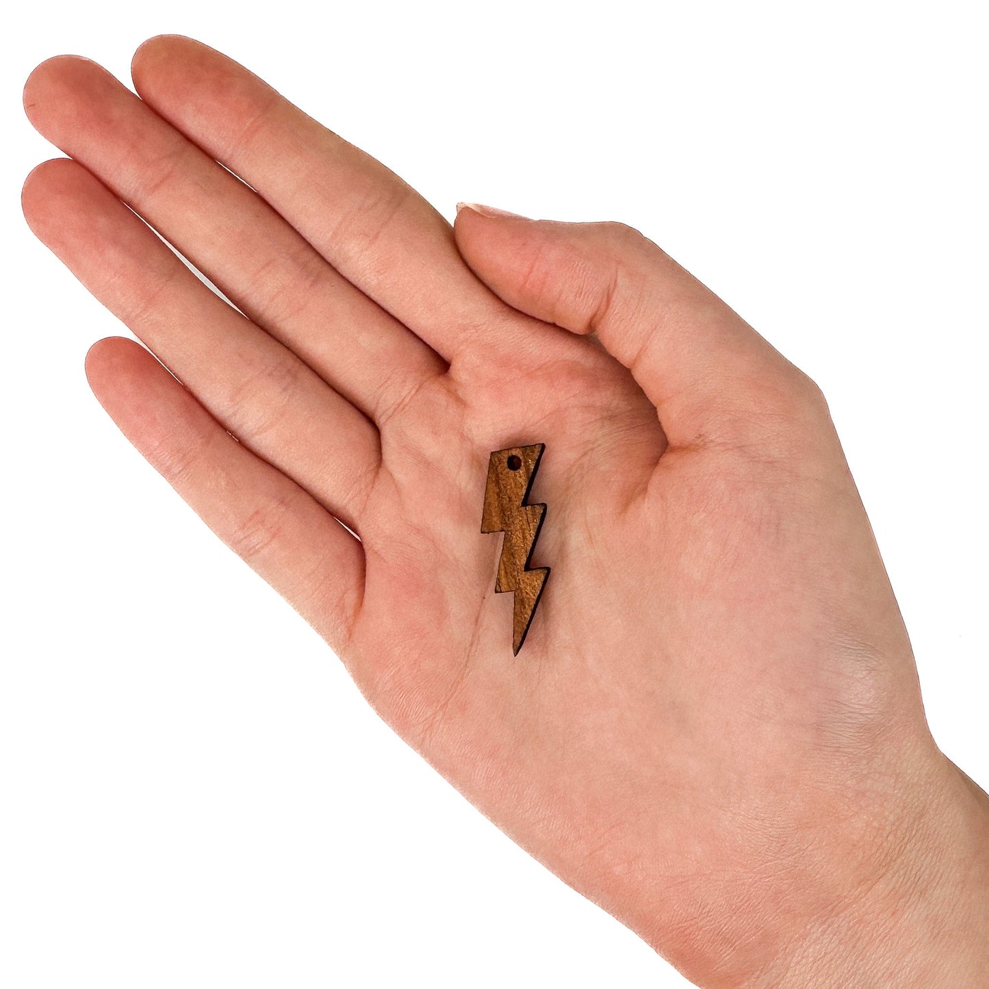 Koa Lightning Bolt Wood Charm (P3271)-The Bead Gallery Honolulu