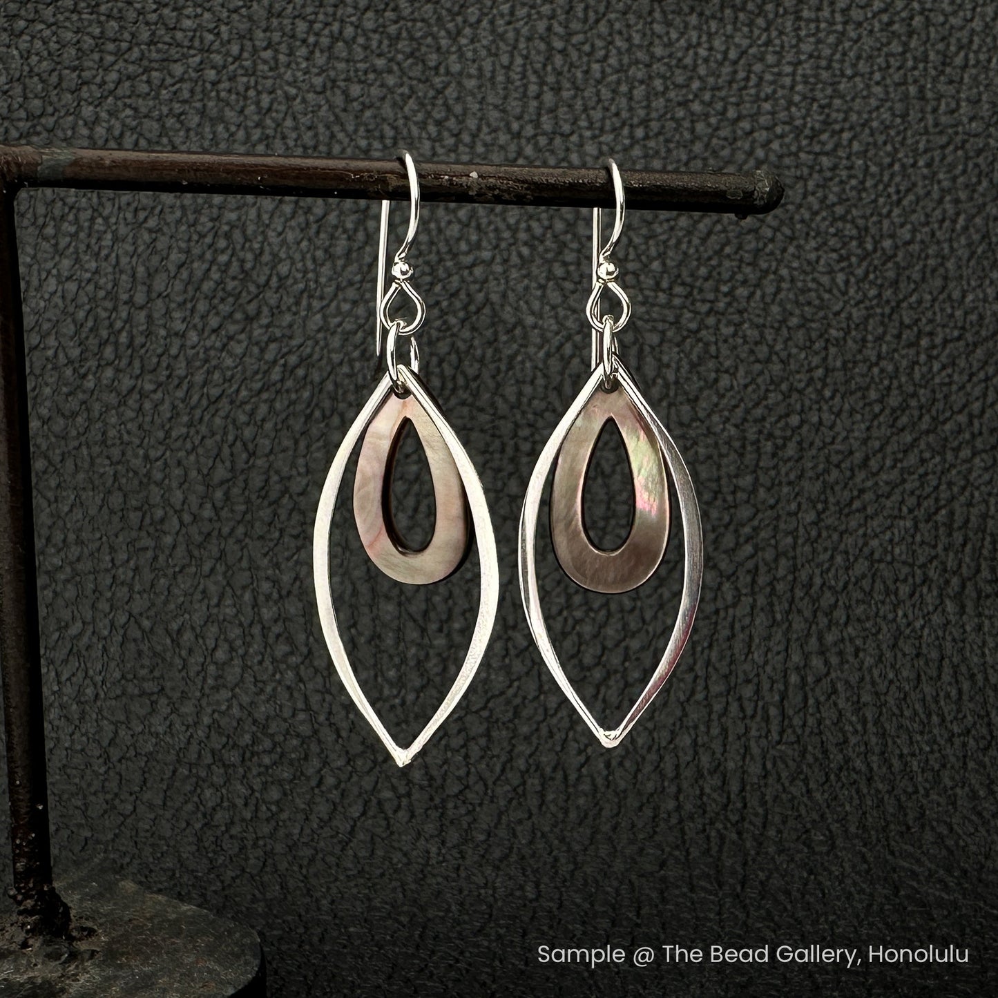 Marquise Shaped Sterling Silver Open Frame Link - 1 pc. (M1989)-The Bead Gallery Honolulu