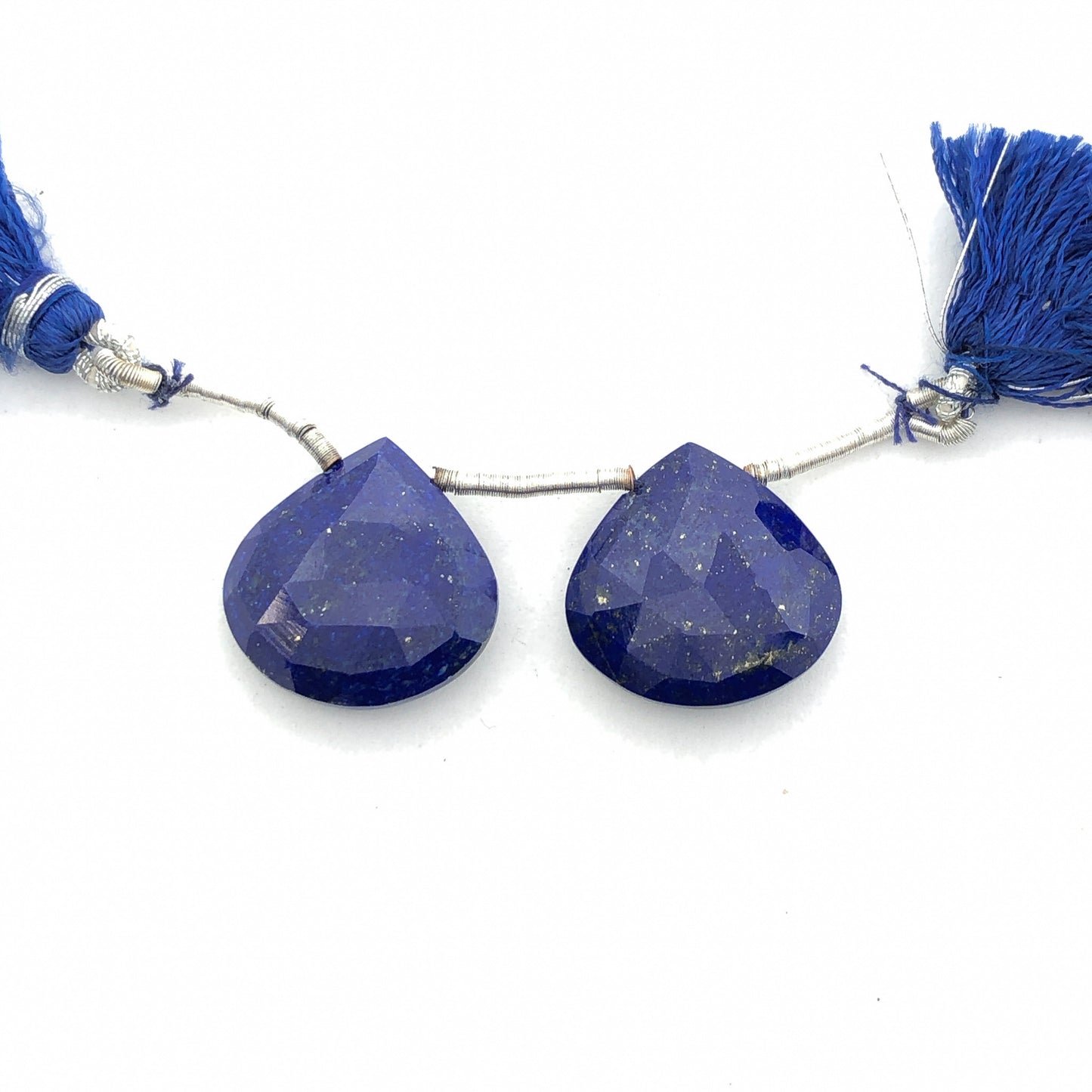 Matched Lapis Lazuli Faceted Briolettes (18mm) - Pair (P2979)-The Bead Gallery Honolulu