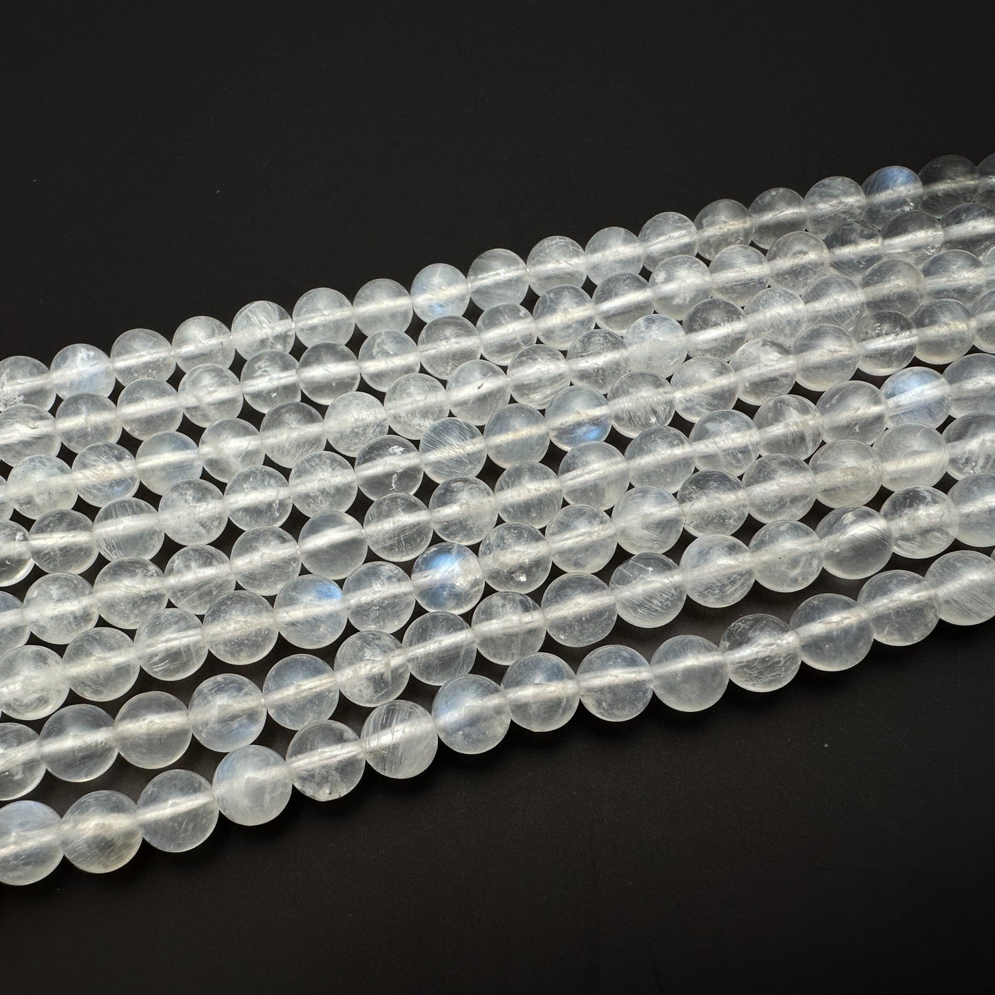 Rainbow Moonstone 6mm Smooth Round Bead - 7.75" Strand (GEM2236)-The Bead Gallery Honolulu