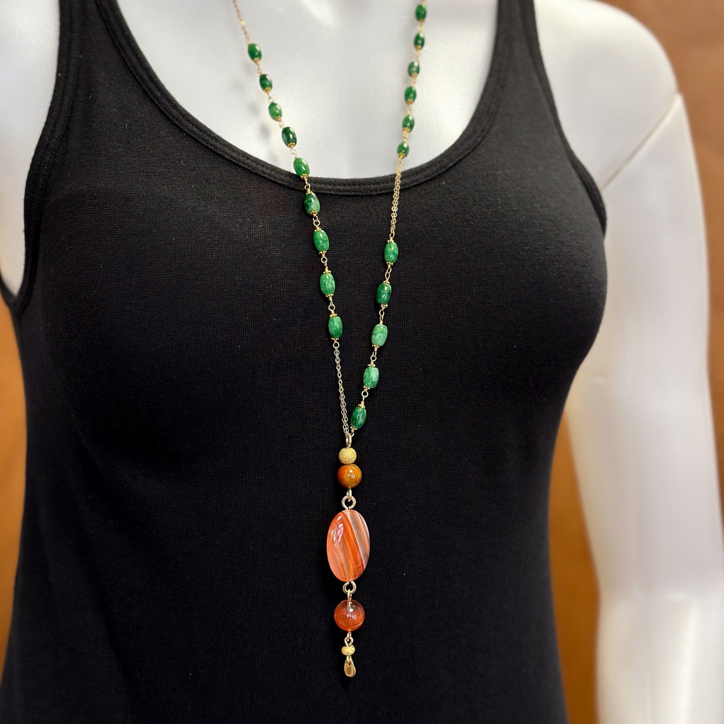 Sado Jasper, Sardonyx, and Rabbit Hair Rutile Mala Bead Mix - 3 pcs. (MIX094)-The Bead Gallery Honolulu