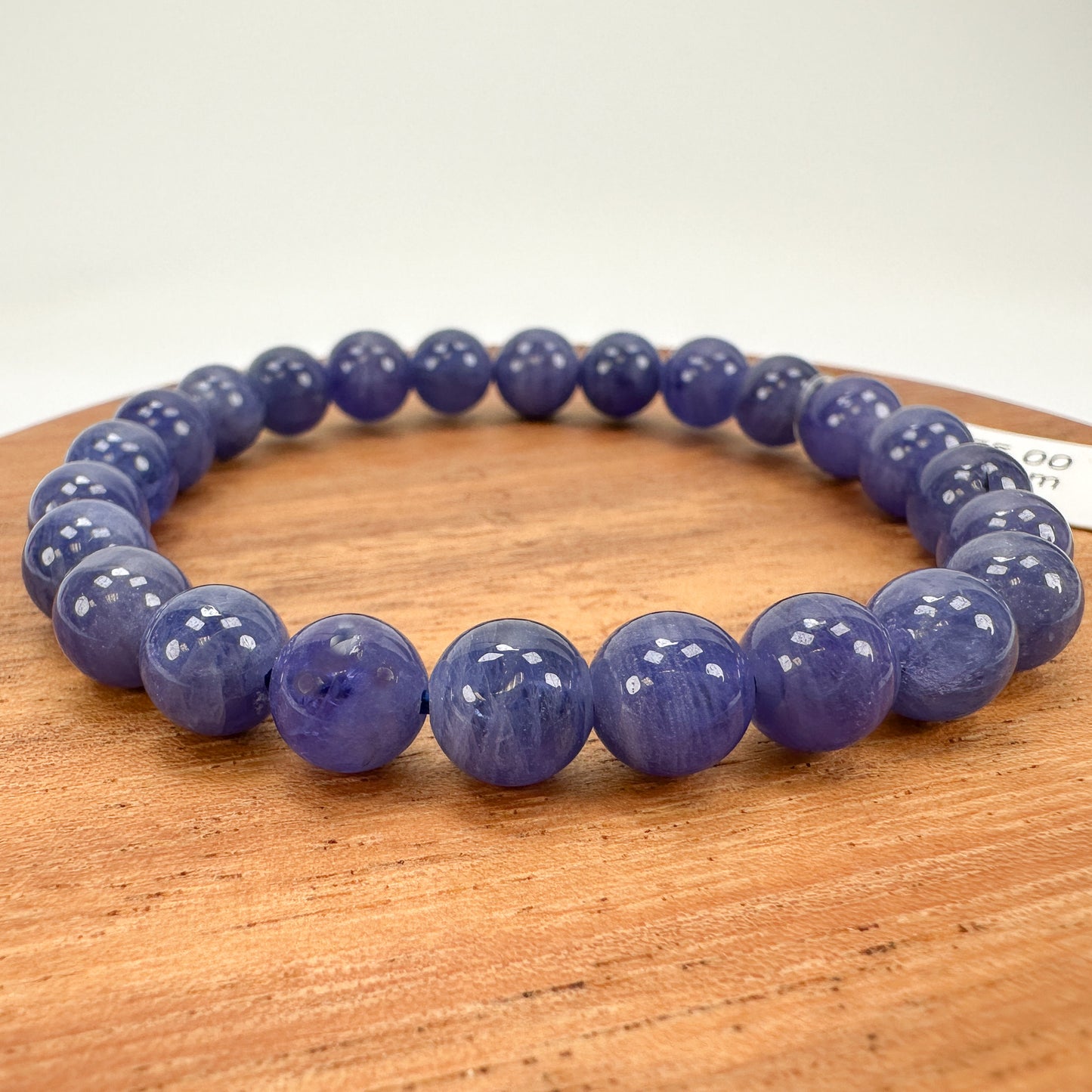 Tanzanite 7.75mm Smooth Round Stretchy Cord Bracelet (J297)-The Bead Gallery Honolulu