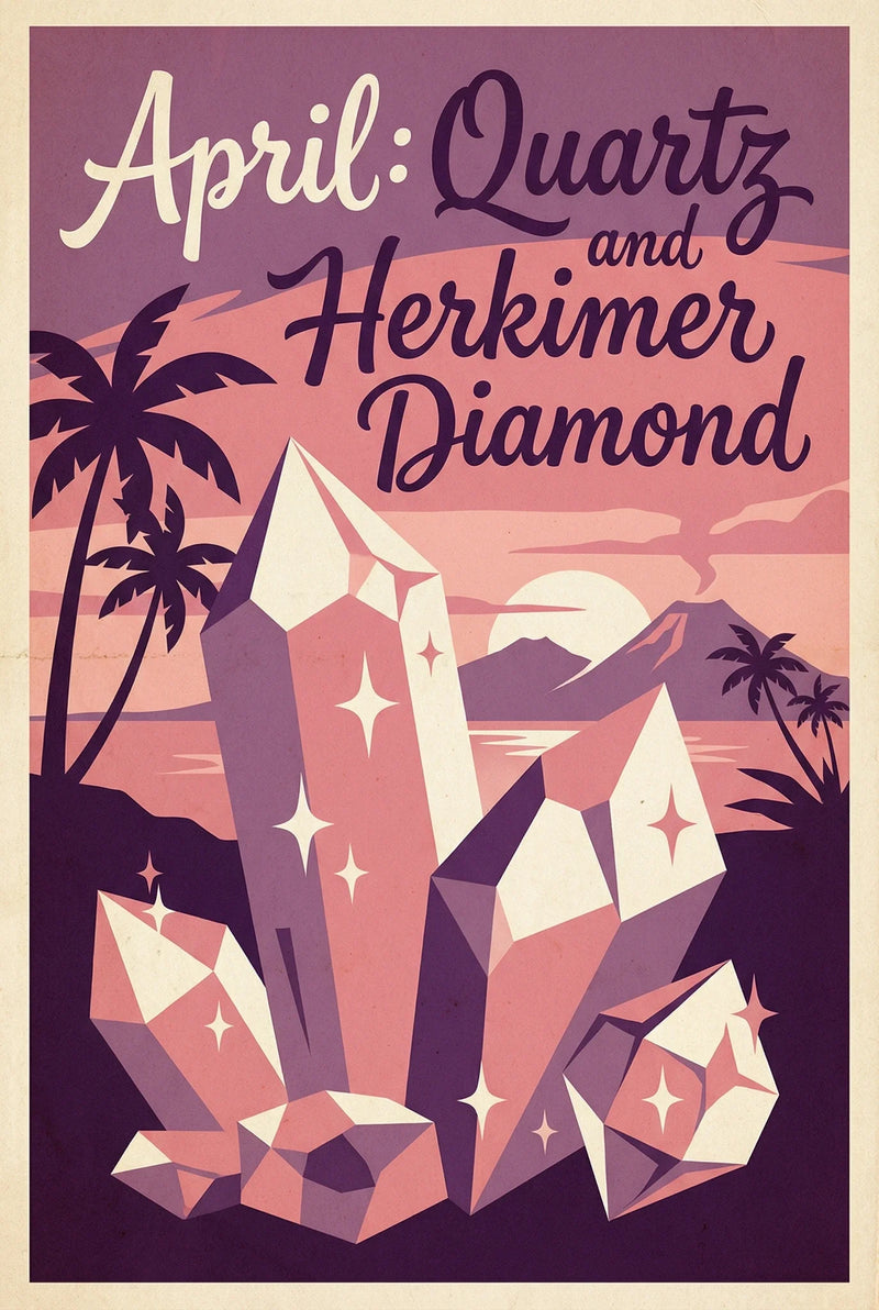 April: Quartz and Herkimer Diamond