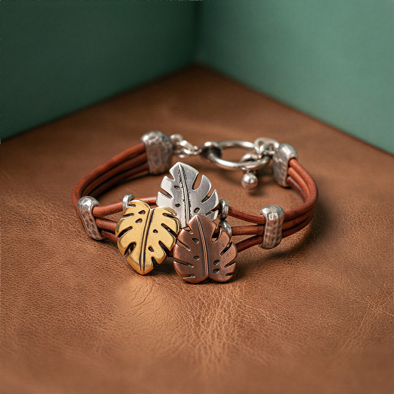 Monstera Leather Bracelet Kit