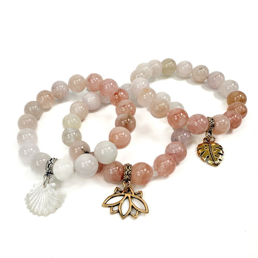 Inspiration-PROJECT: Strawberries and Cream Stretchy Cord Bracelet-The Bead Gallery Honolulu | Maelify