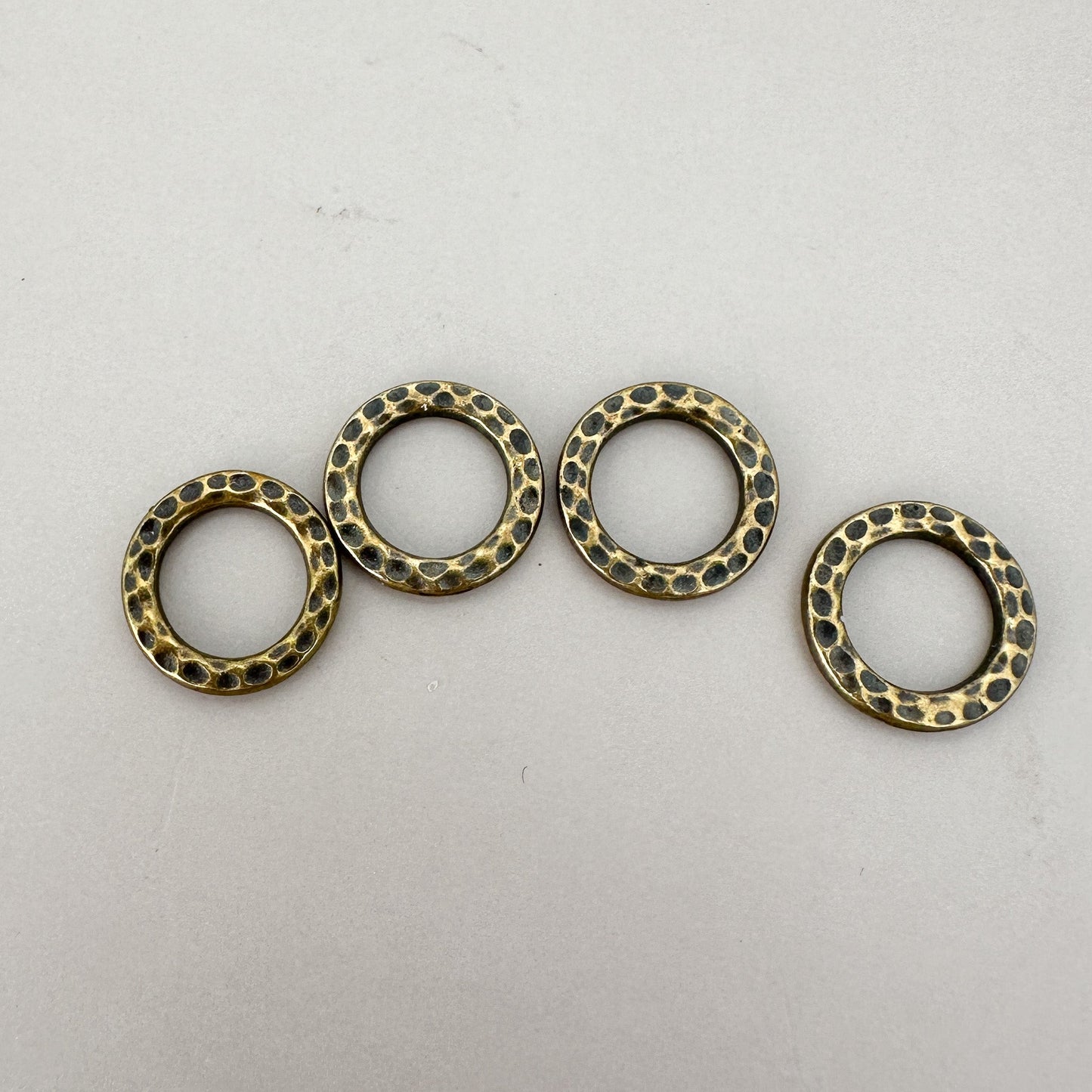 13mm Antique Bronze Plated Dapped Ring - 1 pc. (M1076)-The Bead Gallery Honolulu