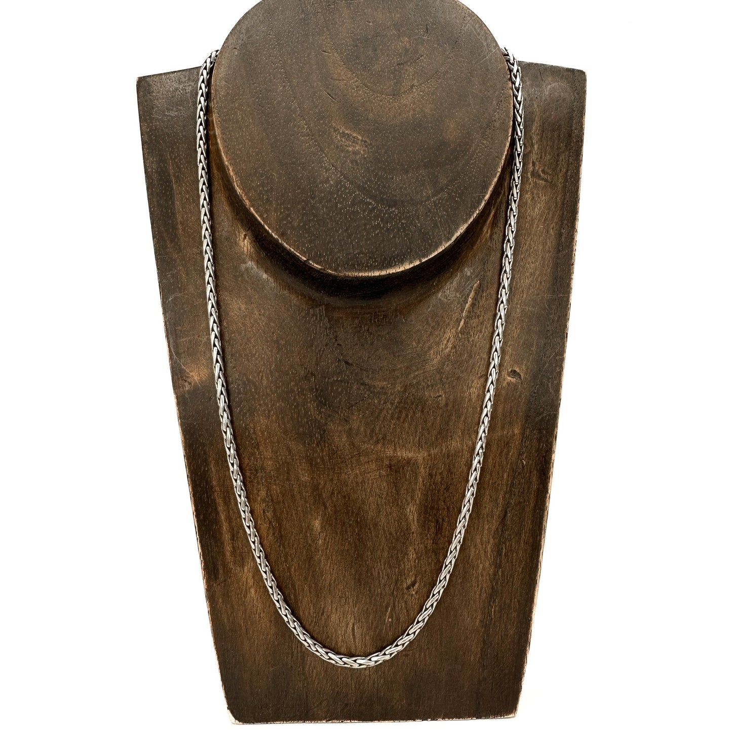 18" 2.5mm Braided Bali Silver Finished Chain Necklace - 1 pc. (J248)-The Bead Gallery Honolulu