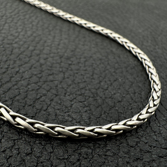 18" 2.5mm Braided Bali Silver Finished Chain Necklace - 1 pc. (J248)-The Bead Gallery Honolulu