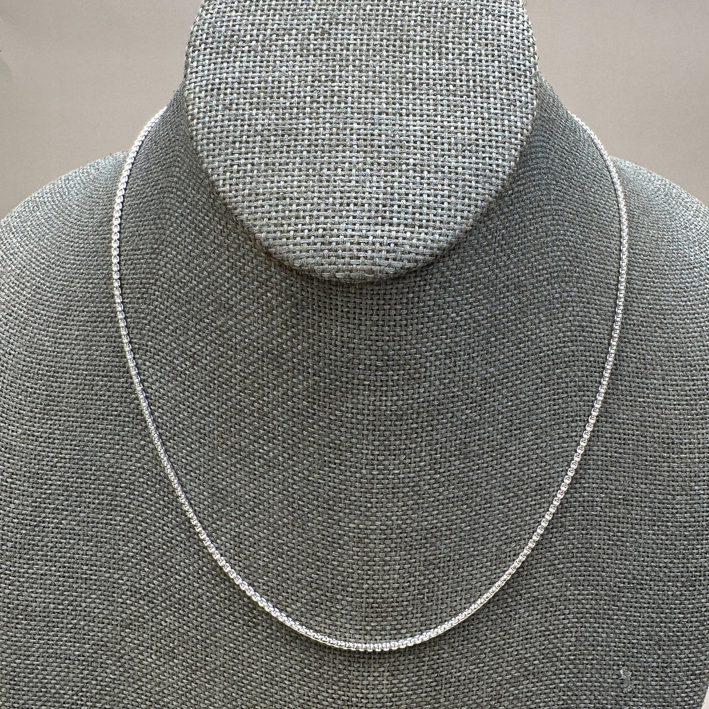 18" Round Box Chain 1.5mm Finished Chain (Sterling Silver) - 1 pc. (M1981)-The Bead Gallery Honolulu