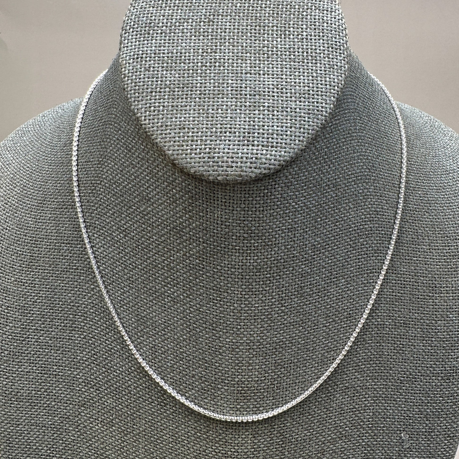 18" Round Box Chain 1.5mm Finished Chain (Sterling Silver) - 1 pc. (M1981)-The Bead Gallery Honolulu