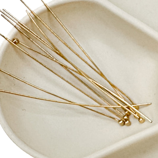 2" 22 Gauge PLATED Ball Headpin (3 Metal Options) - 50 pcs. (C87)-The Bead Gallery Honolulu