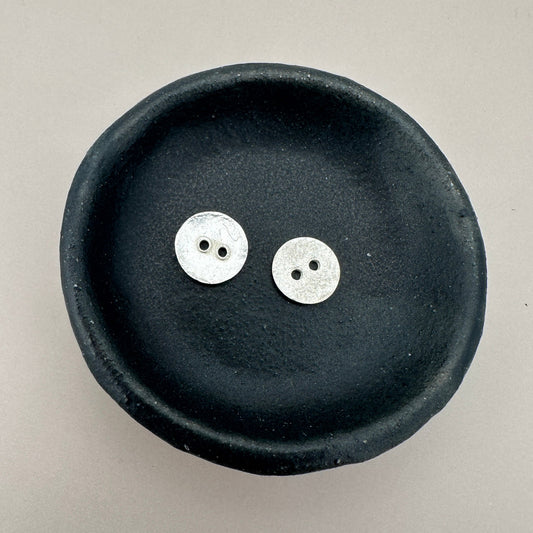 2-Hole Button 10mm Silver (Thai Silver) - 1 pc. (M1858)-The Bead Gallery Honolulu