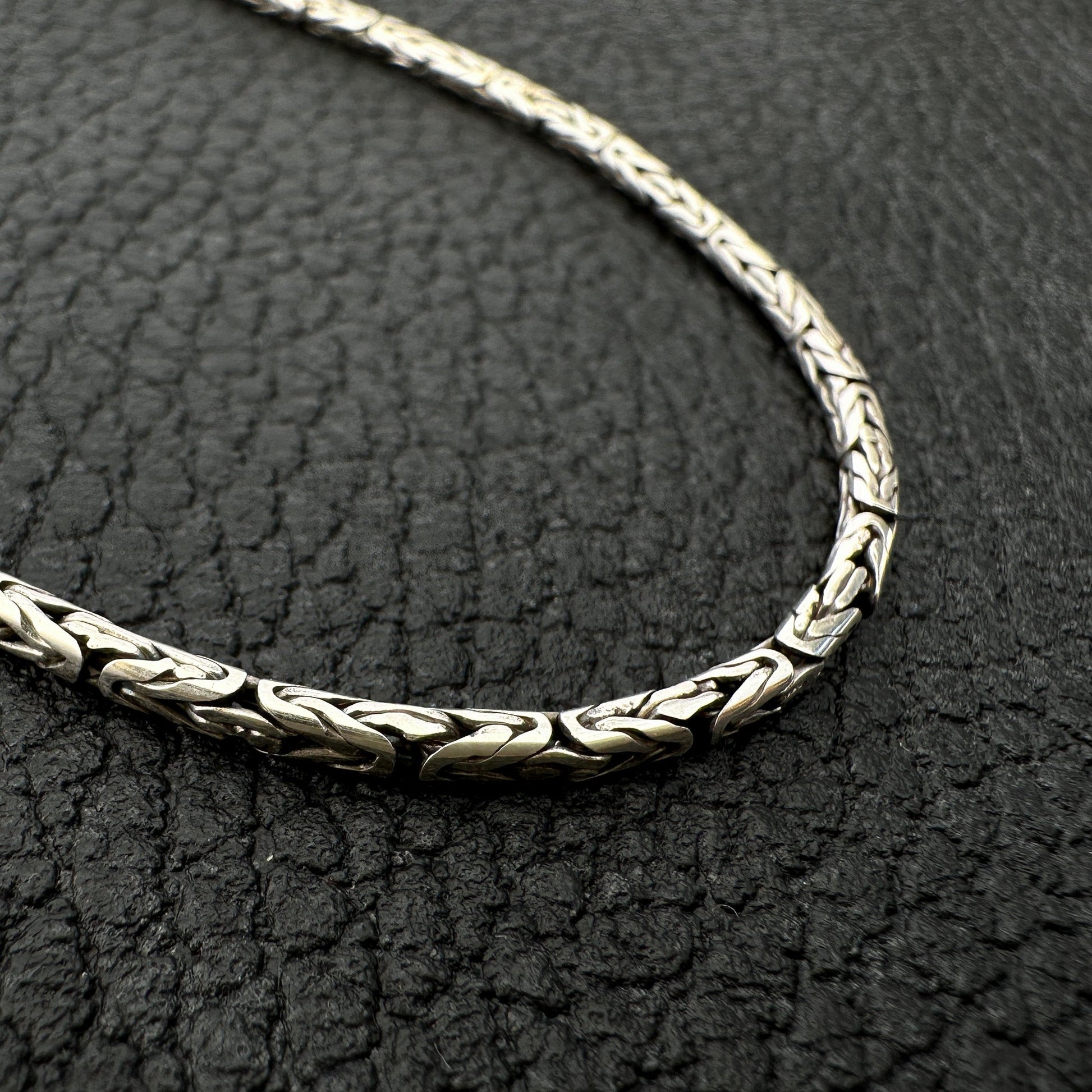 2mm Byzantine Bali Silver Finished Chain Necklace (2 Length Options) - 1 pc. (J252)-The Bead Gallery Honolulu