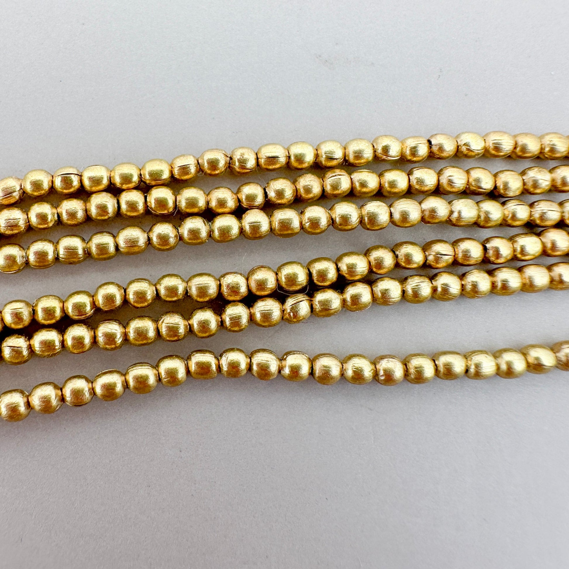 2mm Round Brass Bead (3 Color Options) - 24" Strand (GEM2237)-The Bead Gallery Honolulu