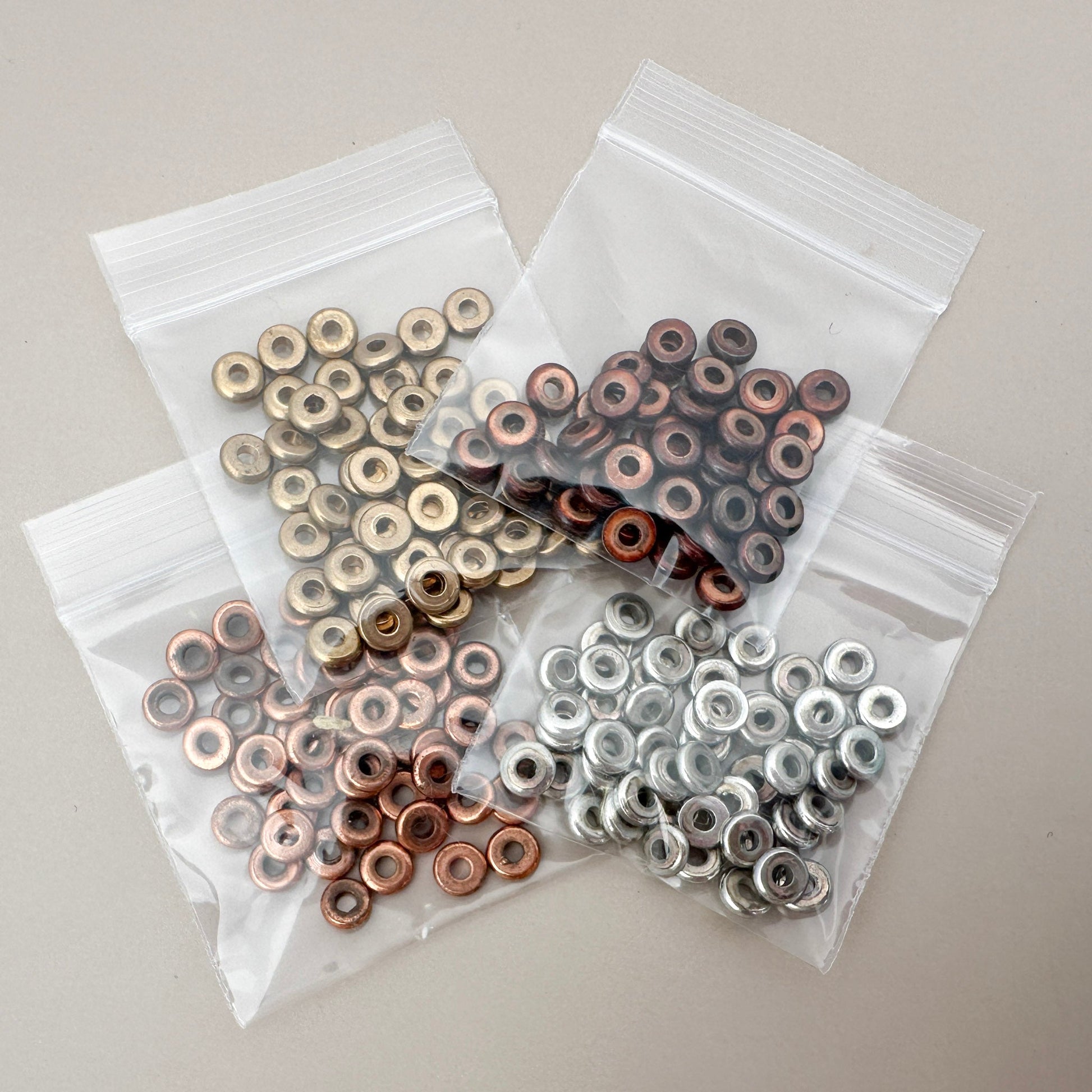 5x1mm Large Hole Brass Bead Mix - 200 pcs. (M1940)-The Bead Gallery Honolulu