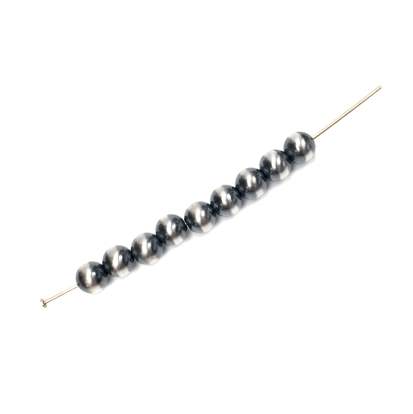 6mm Navajo Smooth Round Bead (Oxidized Sterling Silver) - 1 pc. (M1764)-The Bead Gallery Honolulu