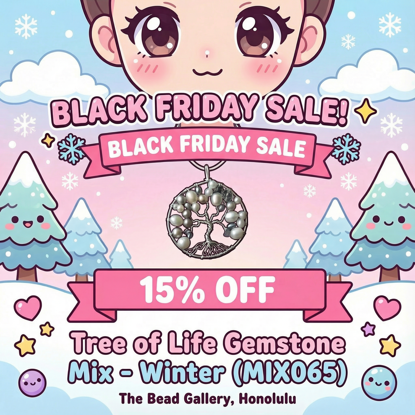 Tree of Life Gemstone Mix - Winter (MIX065) – AI Studio Image (AI)