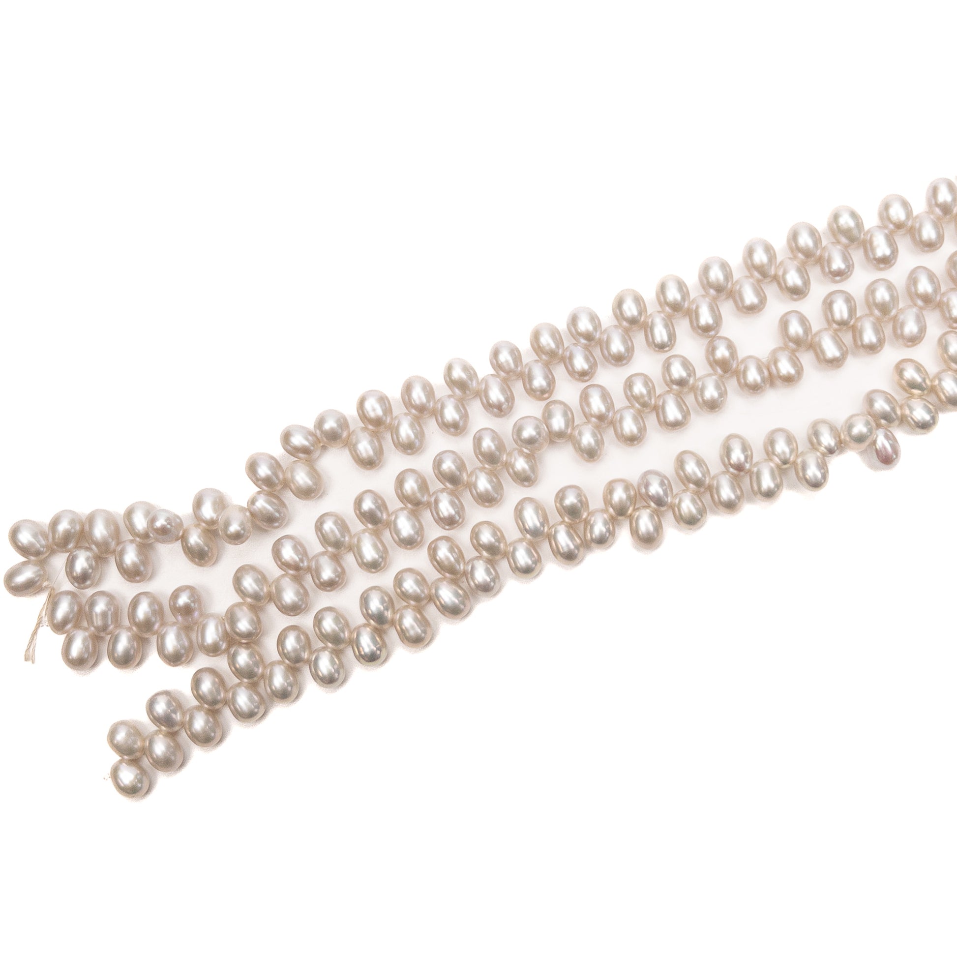 Freshwater Pearl Tip-Drill 8x6mm Grey Bead - 8" Strand (GEM191)-The Bead Gallery Honolulu