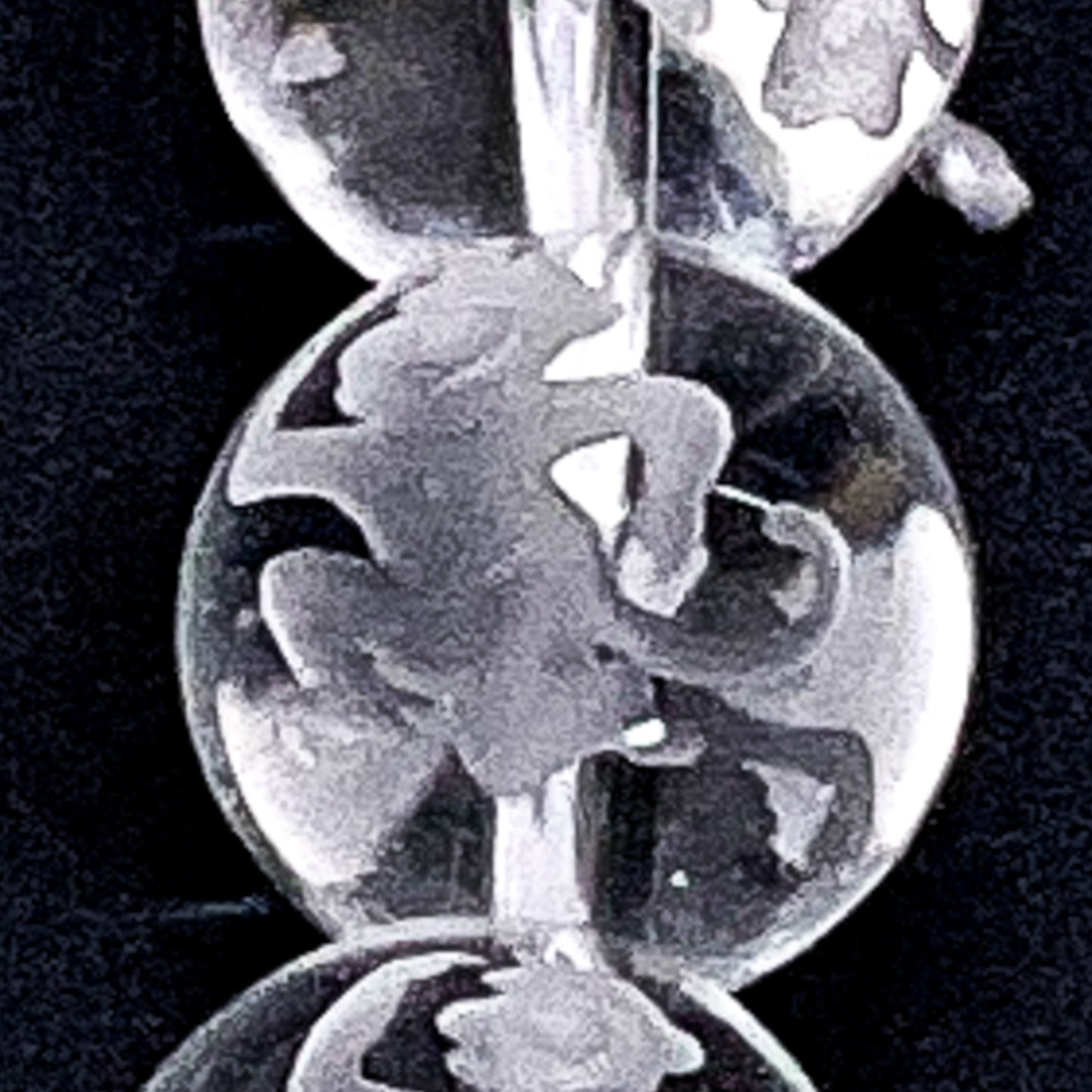 Crystal Quartz 12mm Round with Etched Monkey Bead (GEM45/P1871)