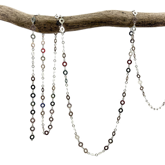 Flat Cheerio Chain #329 (Sterling Silver) - (1 in/CH329)