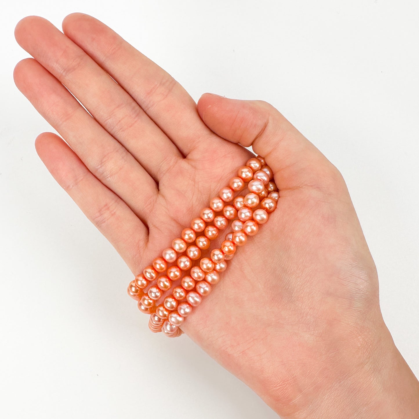 Freshwater Pearl Small Orange Potato - 8" Strand (GEM26)-The Bead Gallery Honolulu