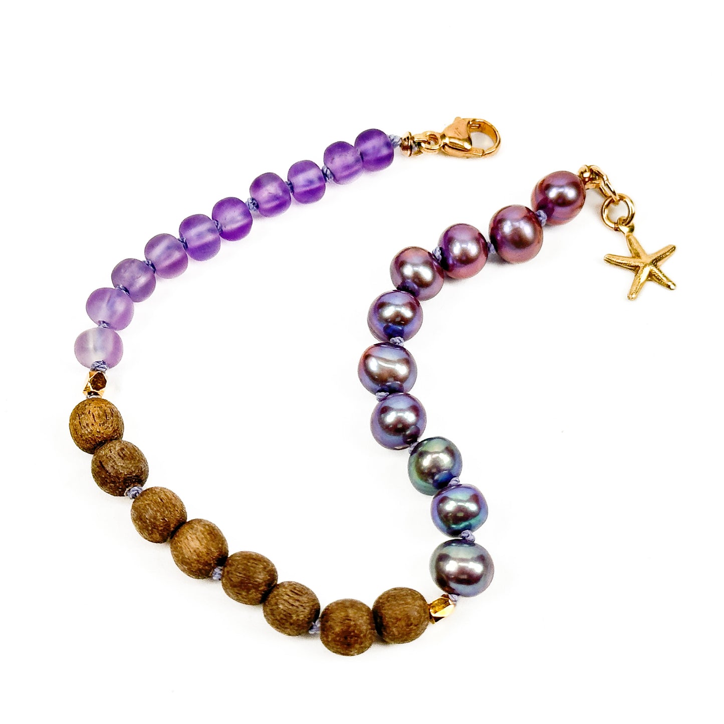 Nature Bracelet - Amethyst with Lilac Thread (KT185)