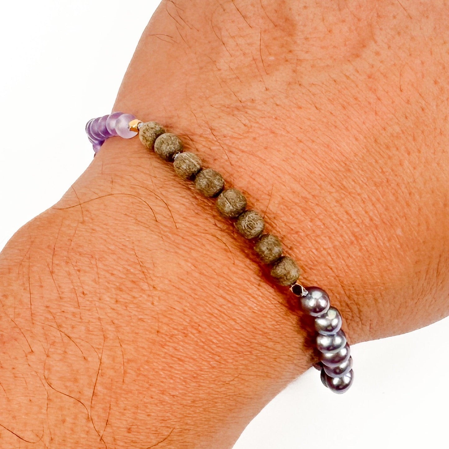 Nature Bracelet - Amethyst with Lilac Thread (KT185)