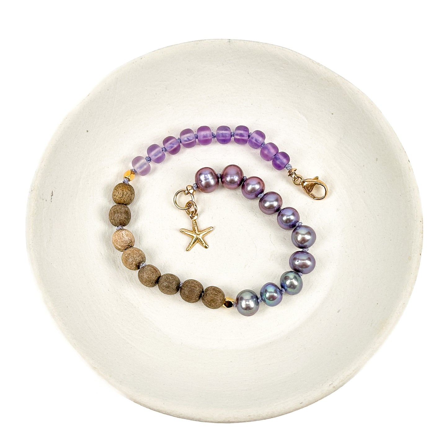 Nature Bracelet - Amethyst with Lilac Thread (KT185)