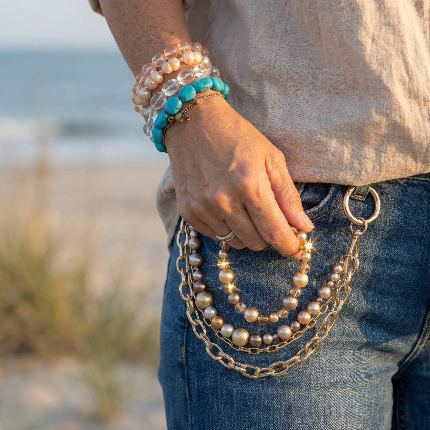 Vintage Golden Glass Rounds Mix (1 Bag/MIX155)