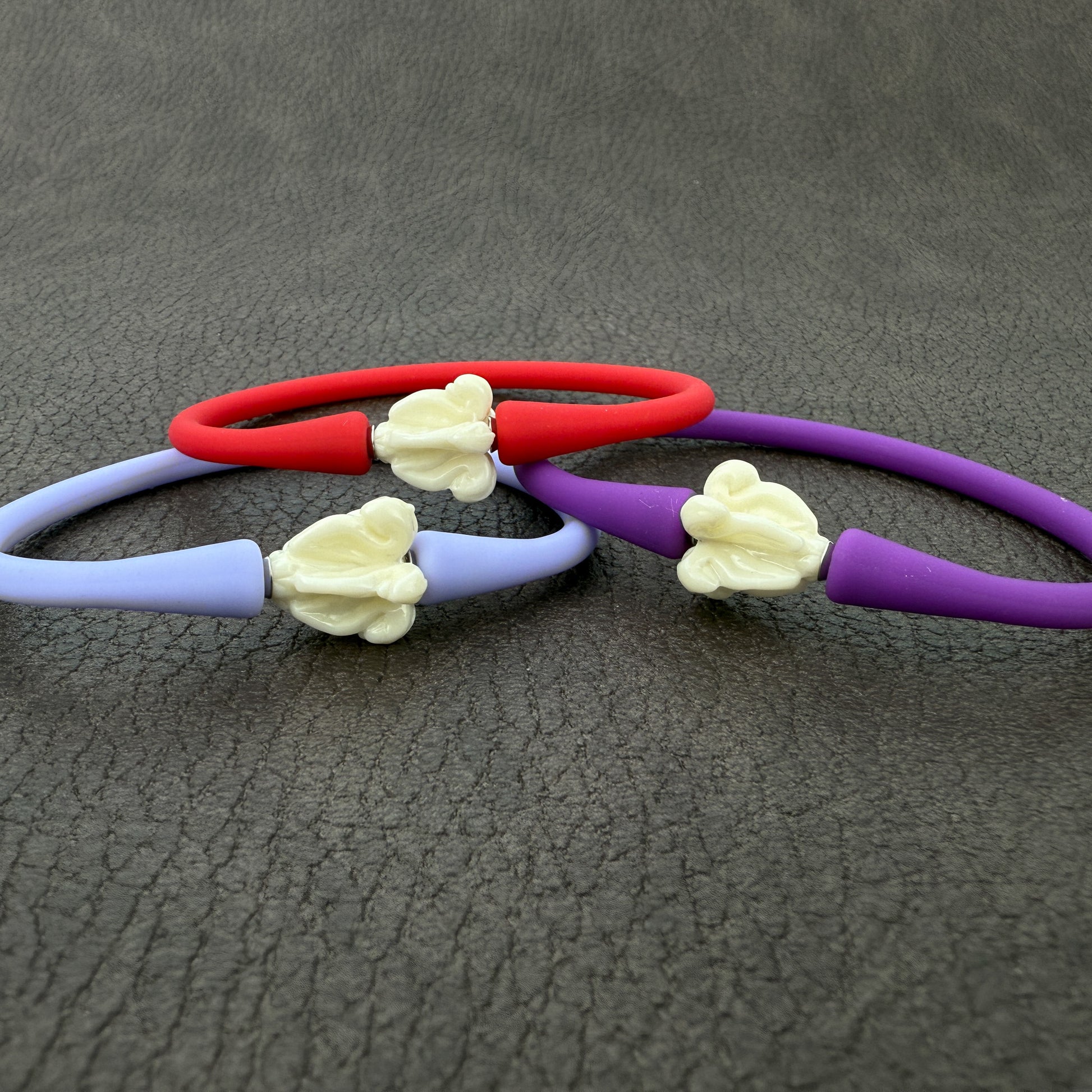 MADE IN HAWAII: Crown Flower Silicone Bracelet - 1 pc. (J344)-The Bead Gallery Honolulu