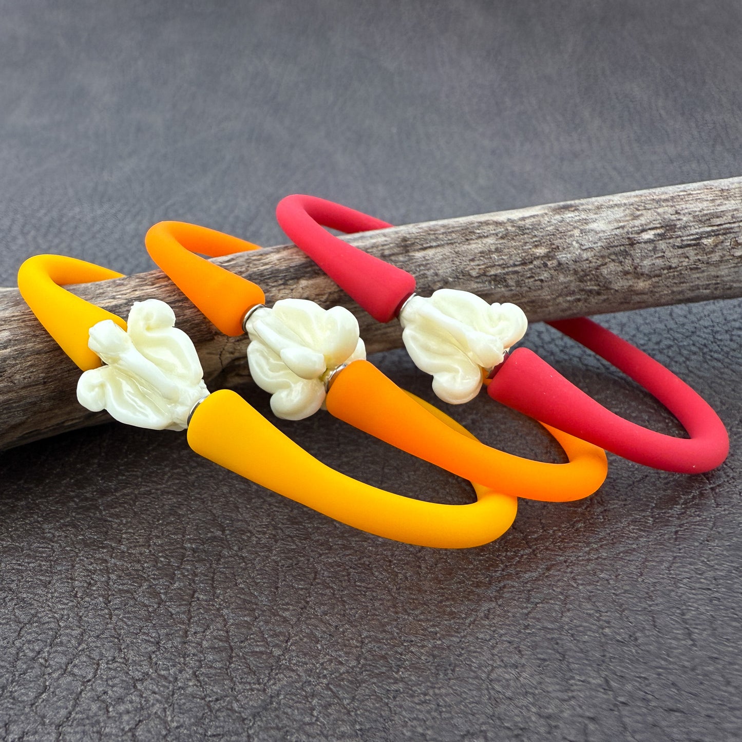 MADE IN HAWAII: Crown Flower Silicone Bracelet - 1 pc. (J344)-The Bead Gallery Honolulu