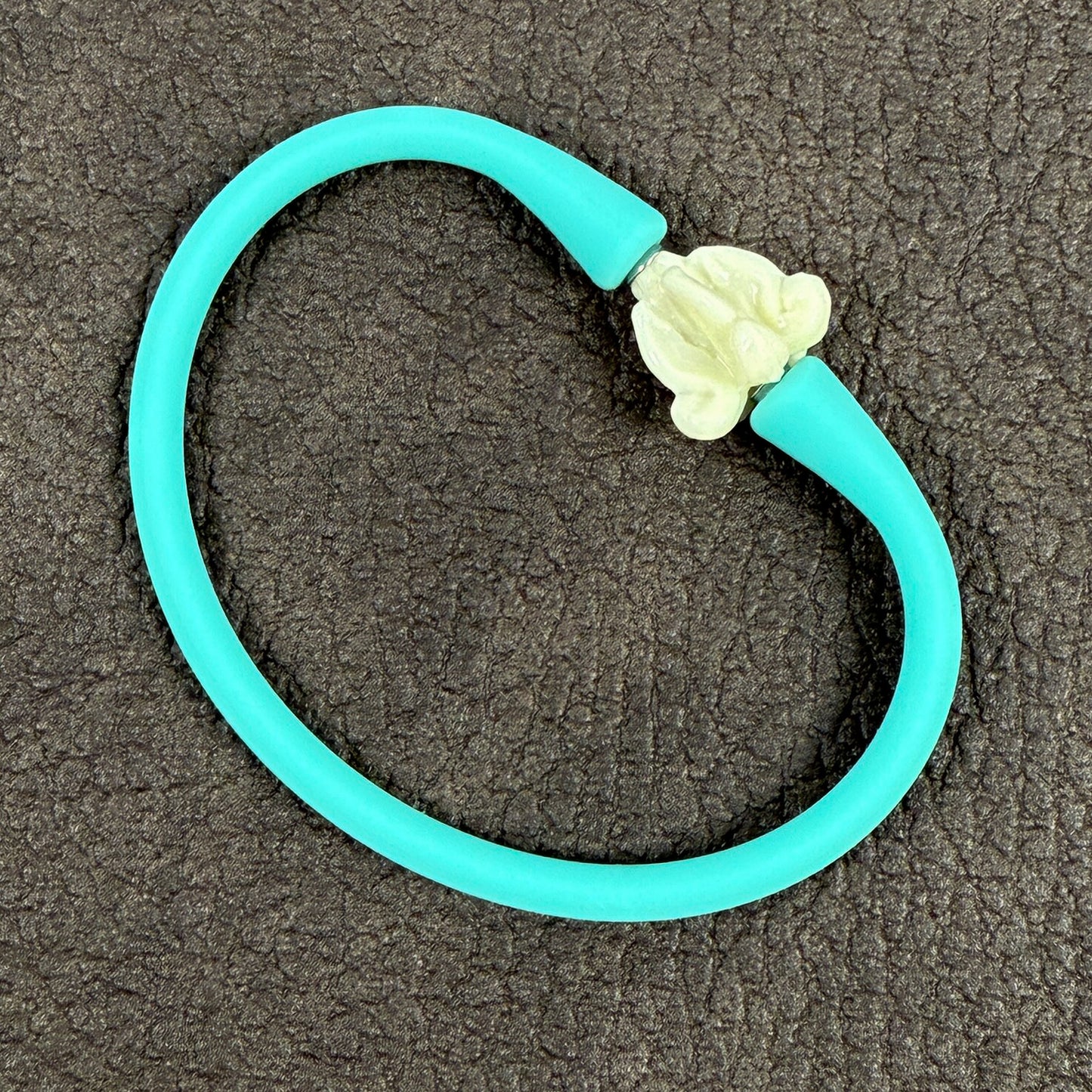 MADE IN HAWAII: Crown Flower Silicone Bracelet - 1 pc. (J344)-The Bead Gallery Honolulu