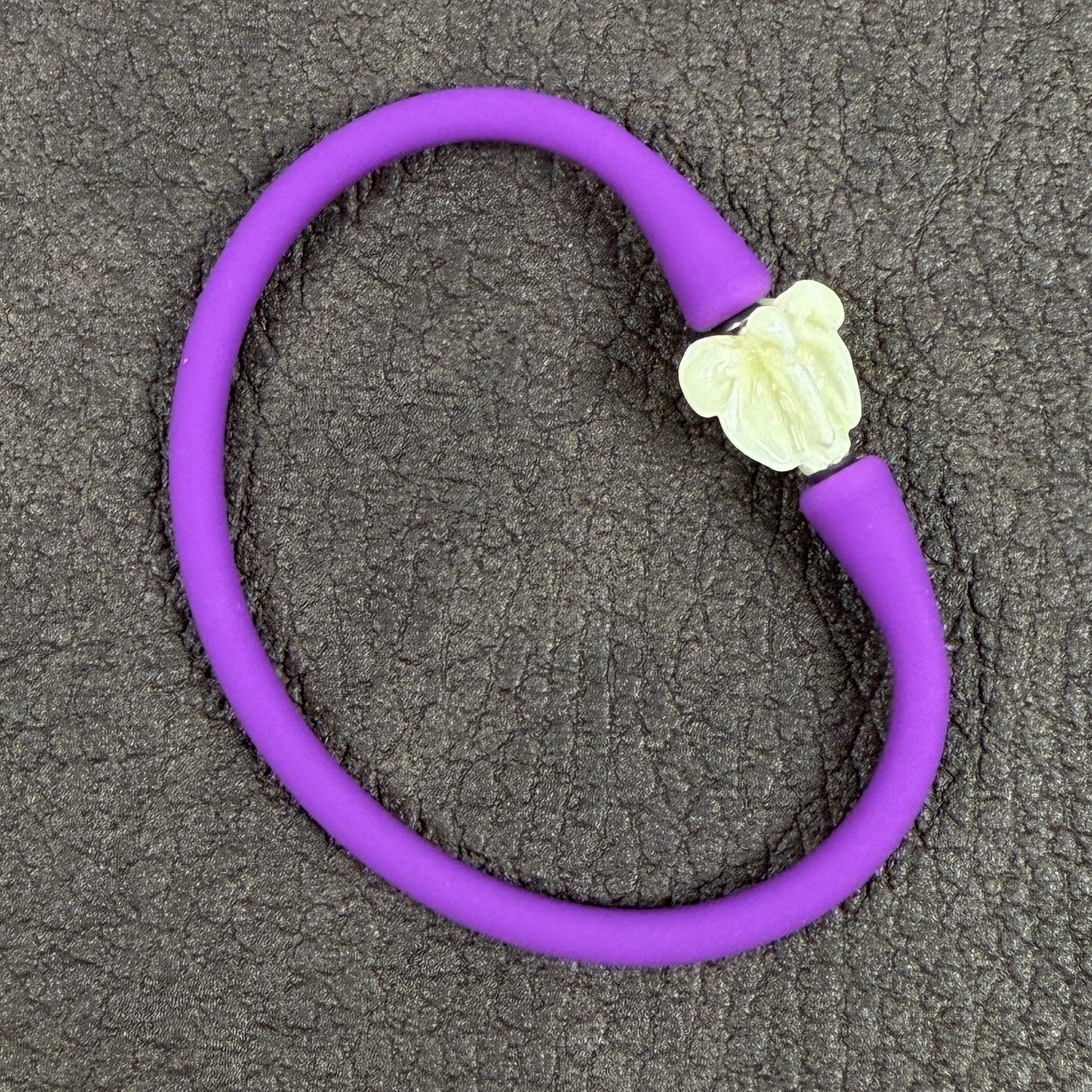 MADE IN HAWAII: Crown Flower Silicone Bracelet - 1 pc. (J344)-The Bead Gallery Honolulu