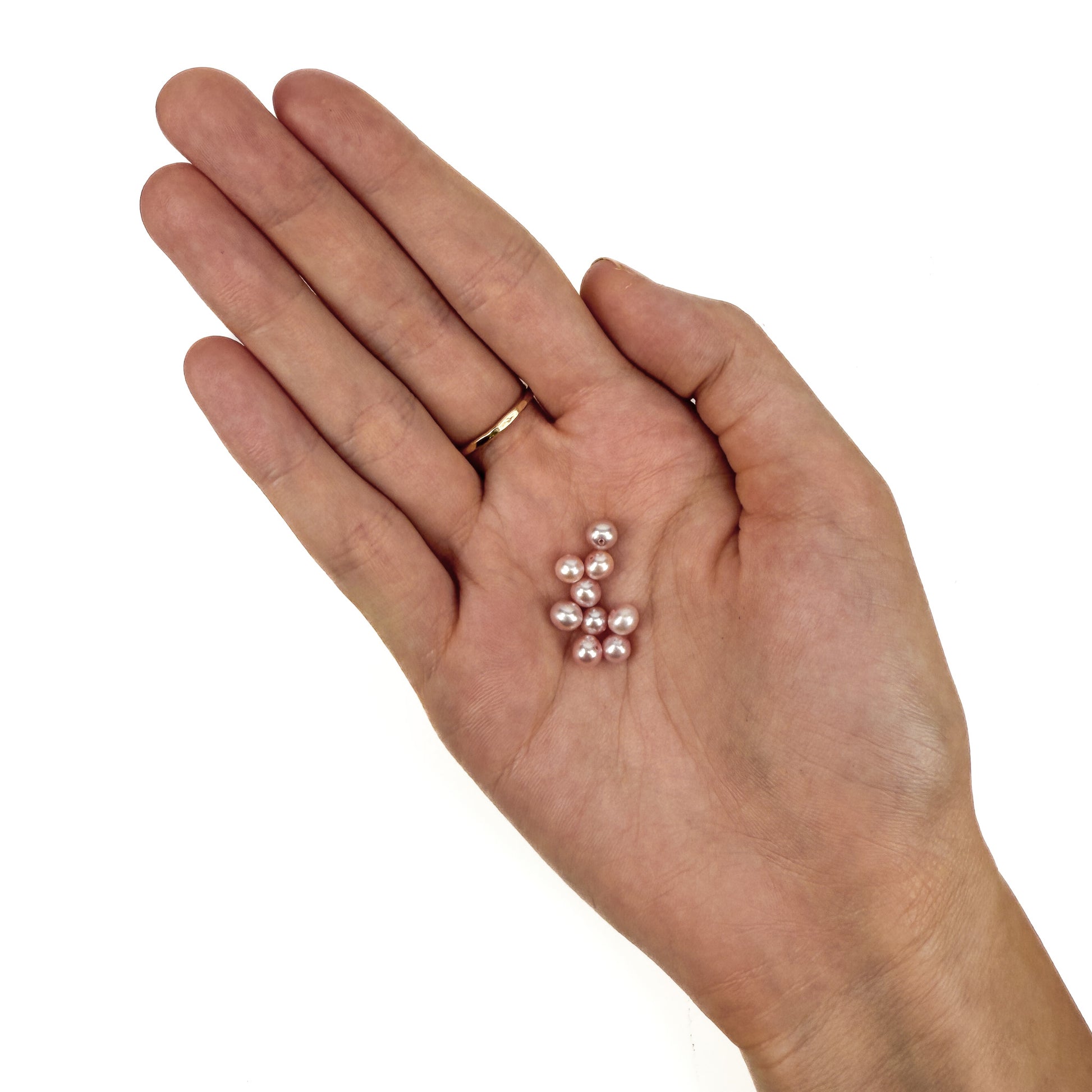 Tin Box 19: Freshwater Pearls 5mm Pink Round Beads (9 pc/P2083)-The Bead Gallery Honolulu