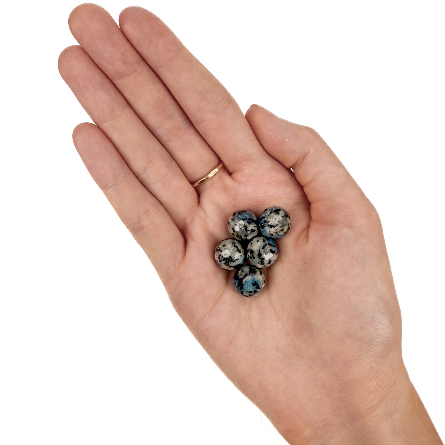 Tin Box 19: K2 (Azurite in Granite) 11mm Faceted Round Bead (1 pc/P2094)-The Bead Gallery Honolulu