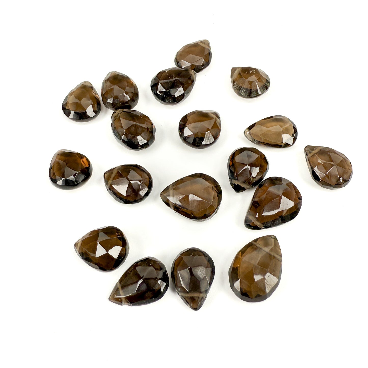 Smoky Quartz Flat Pear Briolette Bead (1 pc/P1178)-The Bead Gallery Honolulu