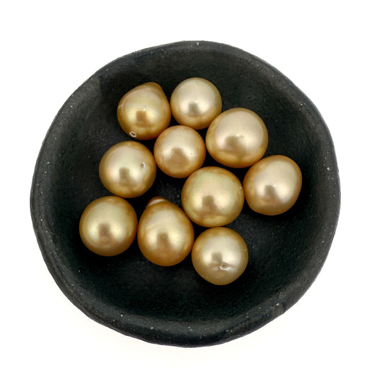 Natural South Seas 10-11mm Golden Pearl Bead (1 pc/P3431)-The Bead Gallery Honolulu