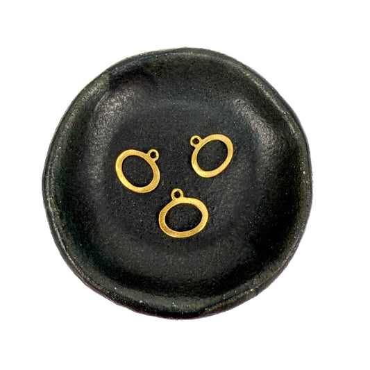 Twist Organic Oval Frame Brushed Gold Plated (1 pc/M2044)-The Bead Gallery Honolulu