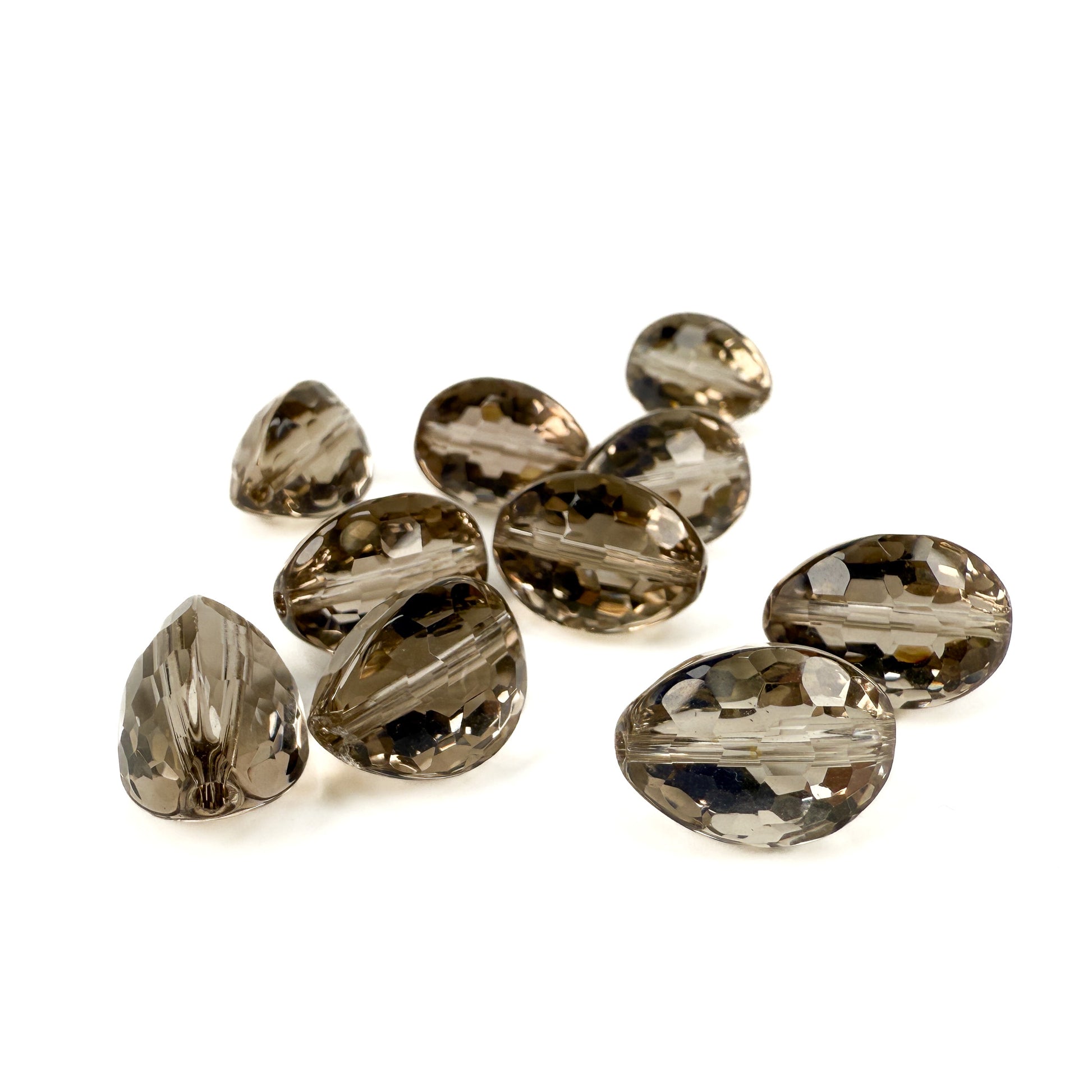 Smoky Quartz 16mm Faceted Coconut Bead (1 pc/P3350)-The Bead Gallery Honolulu