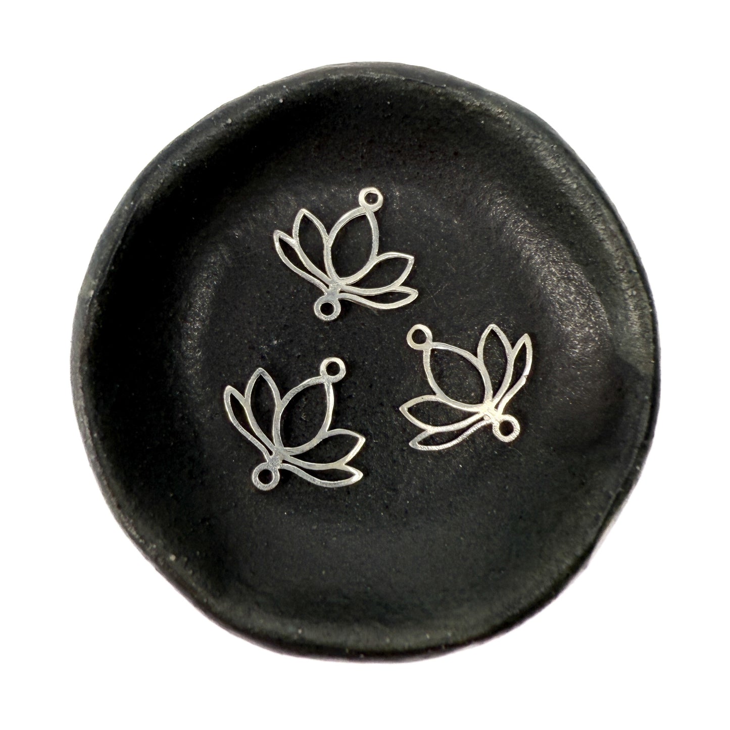 Lotus Bloom Connector Charm - Sterling Silver (1 pc/M2033)-The Bead Gallery Honolulu